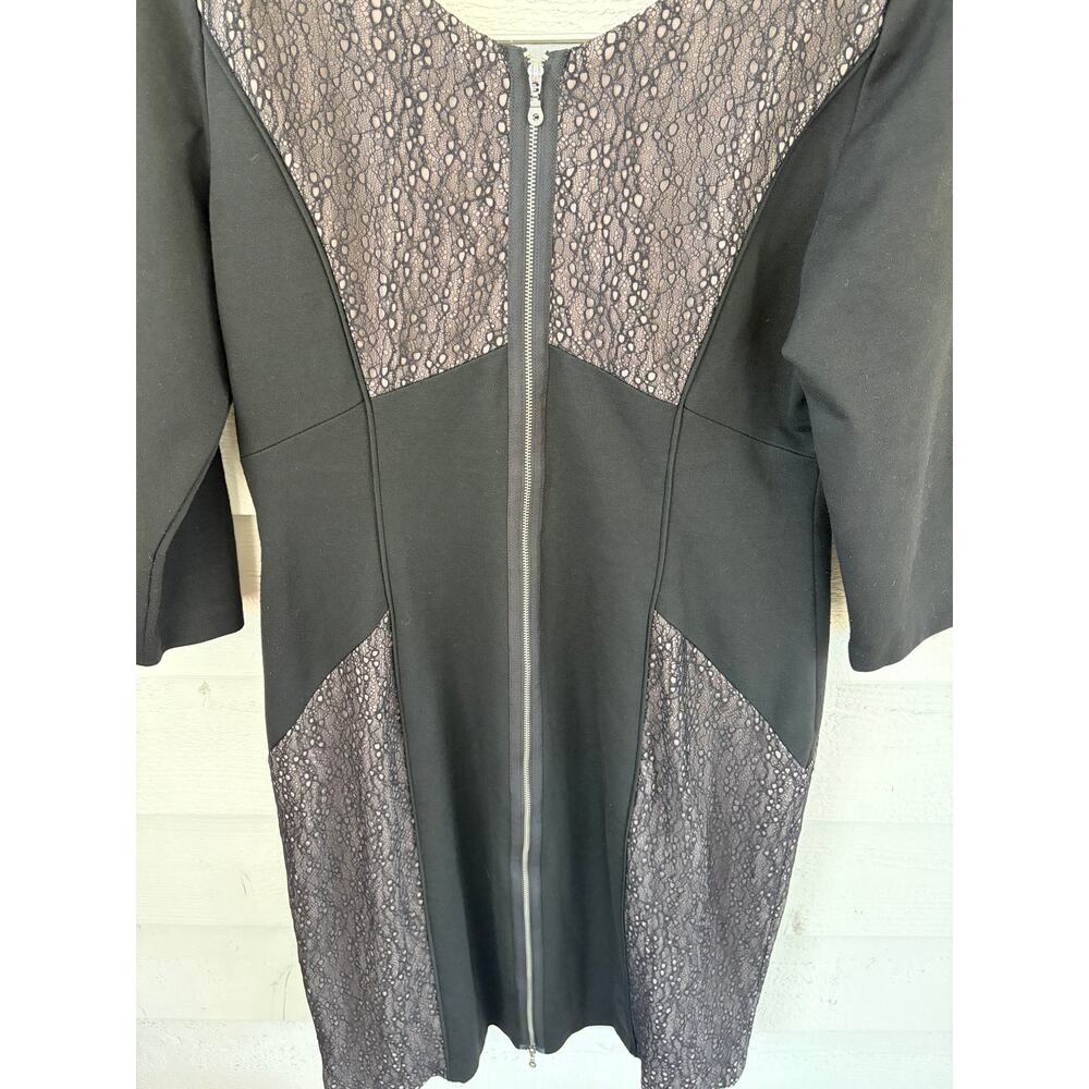 Max & Cleo Black Lace Panel Bodycon Dress Size 12 Cocktail Party Sheath - Picture 8 of 8